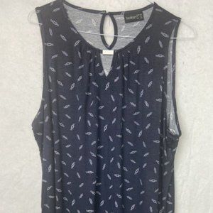 Janina Women's Size XXL Shirt blouse top Navy Blue sleeveless